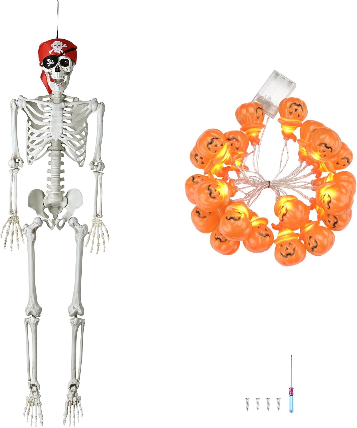 Halloween Lights Full Size Skeleton 5.4 Ft