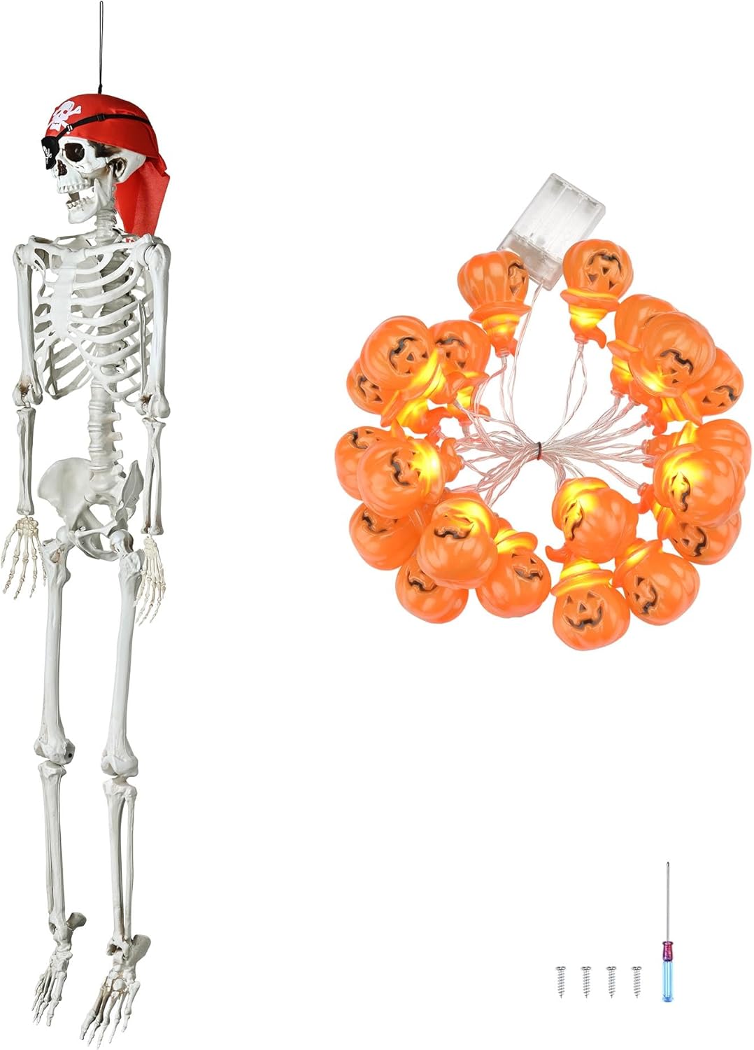 Halloween Lights Full Size Skeleton 5.4 Ft