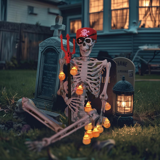 Halloween Lights Full Size Skeleton 5.4 Ft